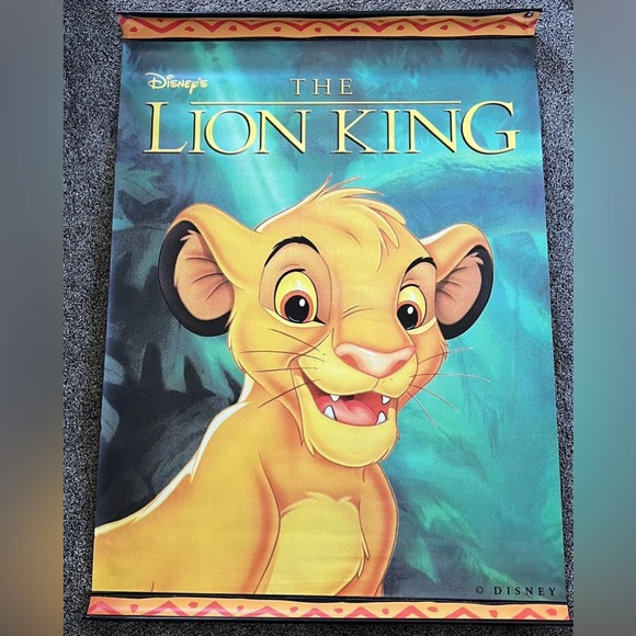Disney Lion King Vintage 1995 2-Sided Vinyl Store Display Banner - Approx 34x57 - Picture 1 of 15